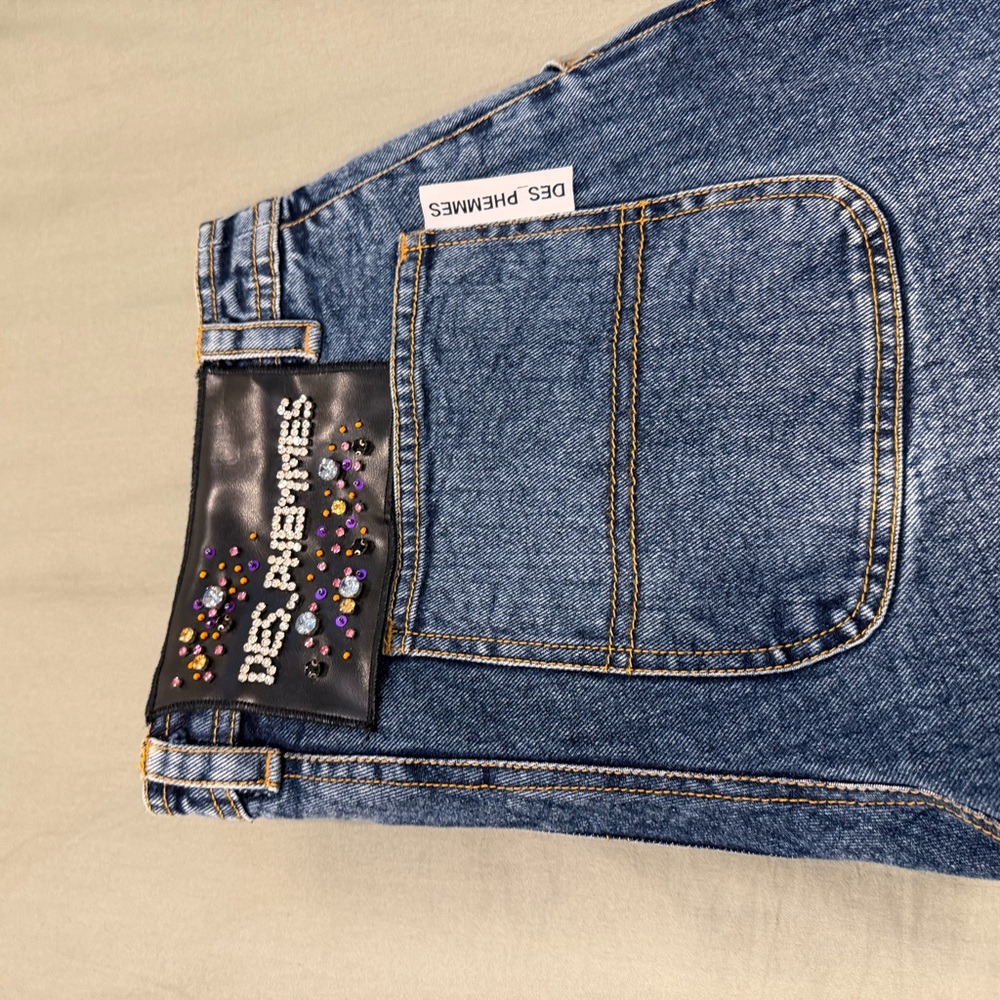 Des Phemmes Rhinstone High Rise Jeans - Picture 2 of 4